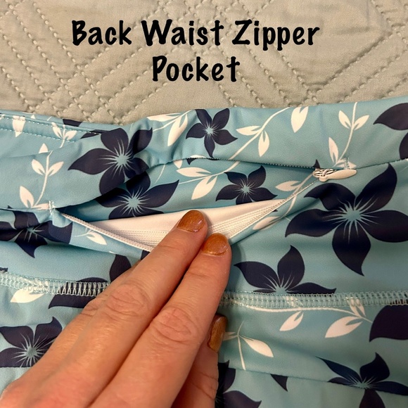 Athletic Skort, Midi, Blue Floral, Size Medium - Picture 5 of 11